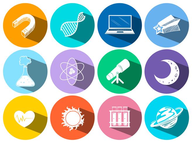 Iconos de ciencia y tecnología vector