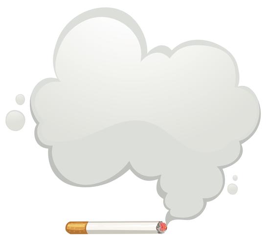 Cigarette with gray smoke vector