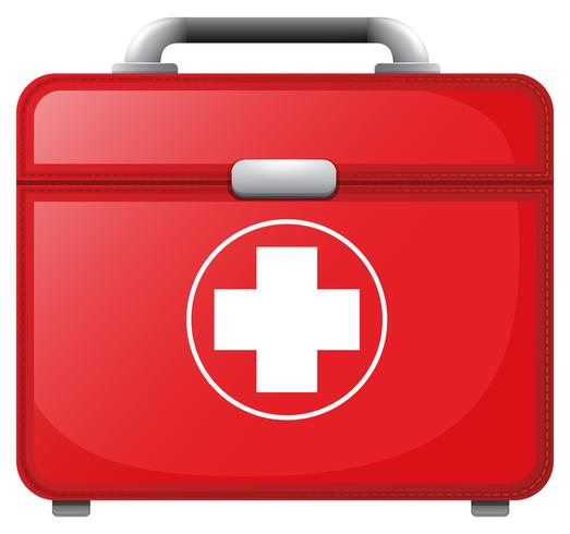 Una bolsa médica roja vector