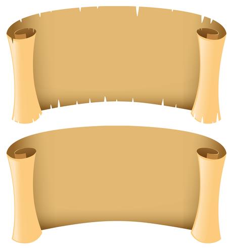 Two blank banners in medieval style vector