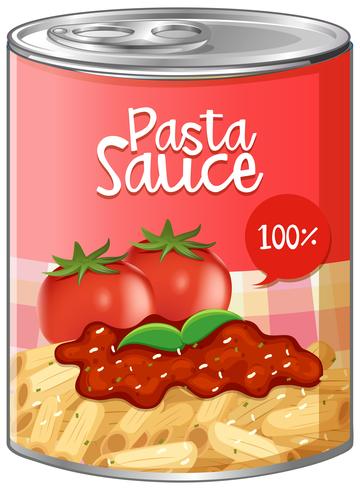 Salsa de pasta en lata de aluminio. vector