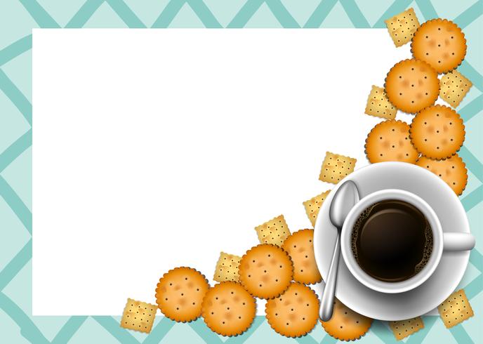 Cookies and coffee on border vector