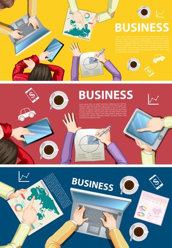 Diseño infográfico para gente de negocios trabajando. vector