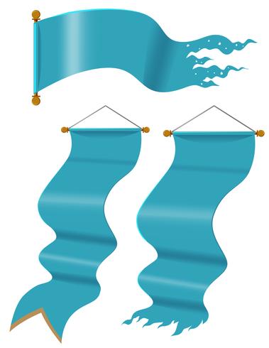 Blue flags in three designs vector