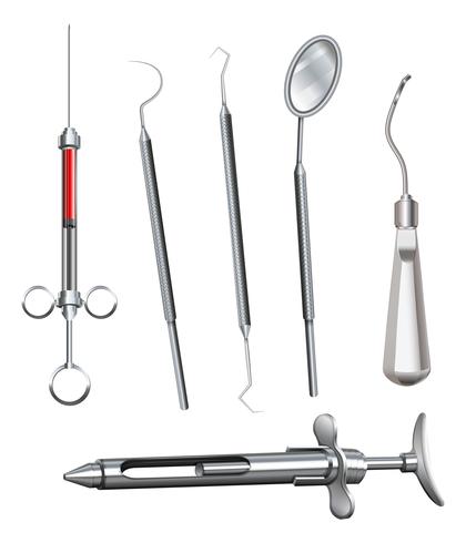 Different dental instruments vector