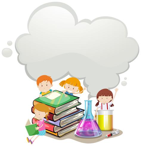 Children and science lab vector