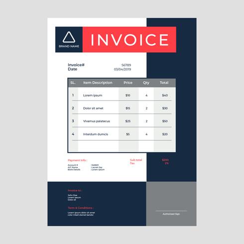 Invoice Template vector