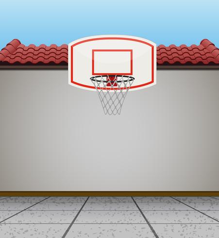 Basketball goal on the roof vector