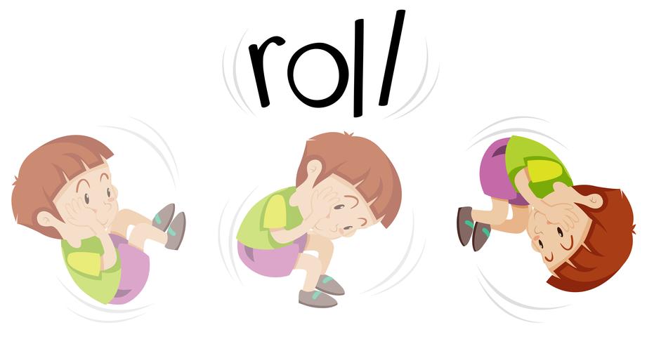 Boy in rolling action vector