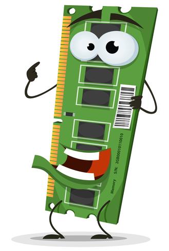 RAM Memory Card Character vector