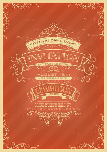 Retro Red Invitation Background vector