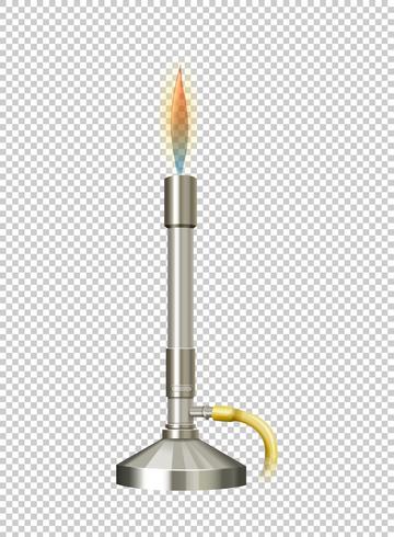 Lab burner with hot flame vector