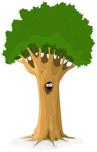 Ojos de búho o animal en hueco de árbol vector