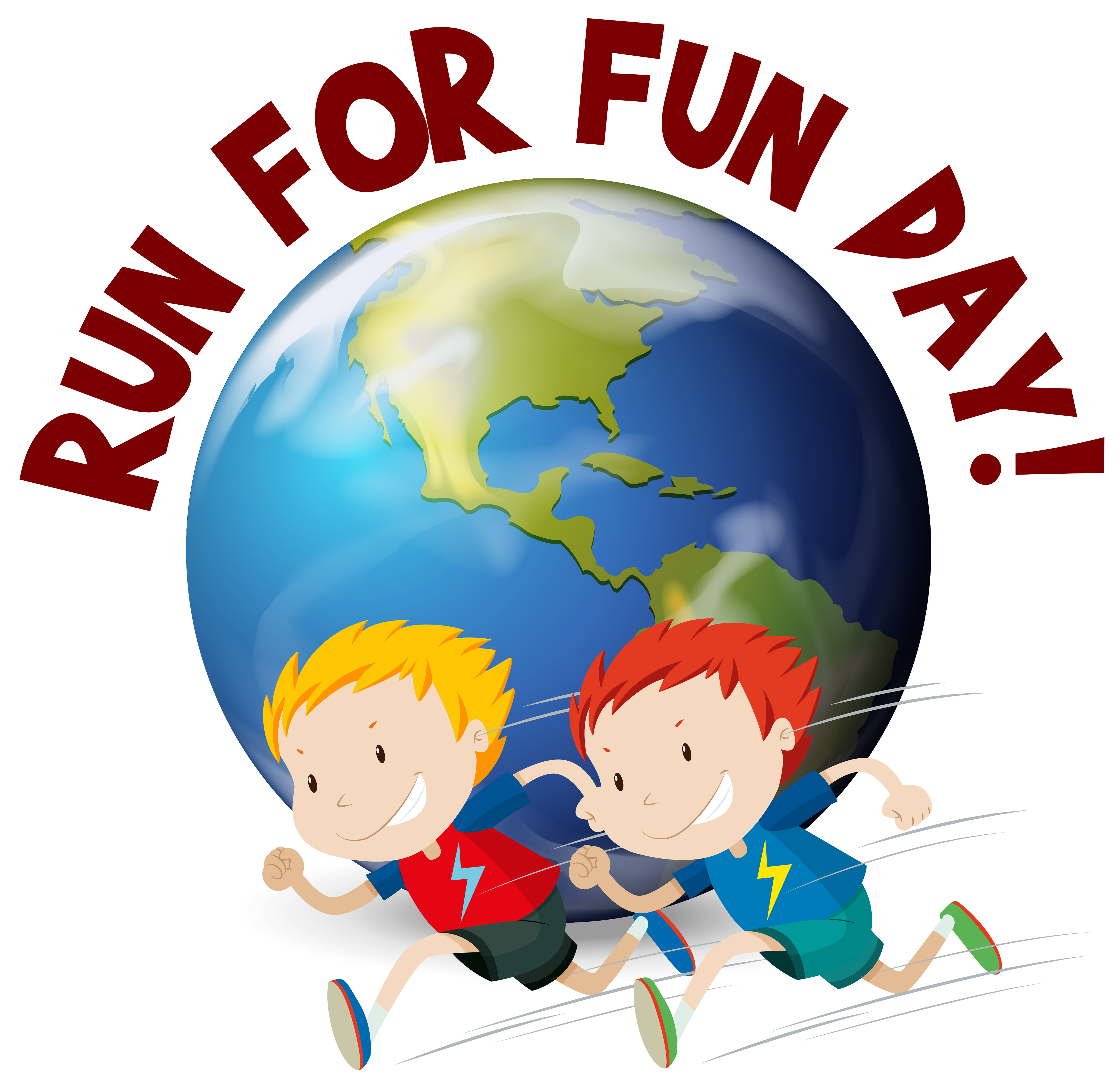 Two boys running for fun day 455721 Vector Art at Vecteezy
