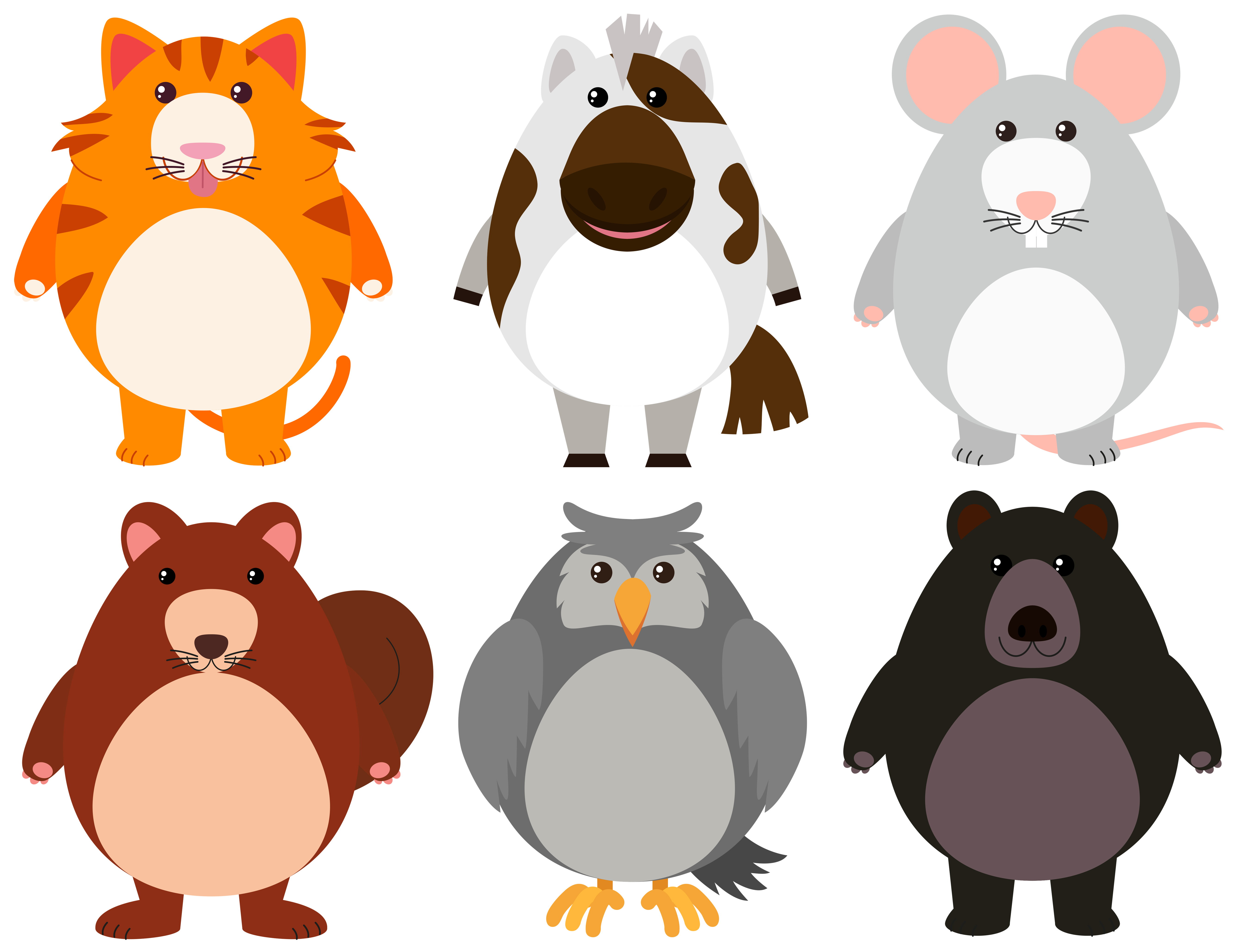 Download Cute animals with happy smile - Download Free Vectors, Clipart Graphics & Vector Art