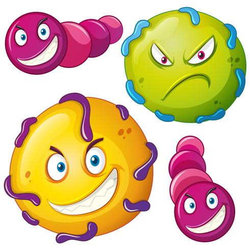 Bacteria with angry face vector