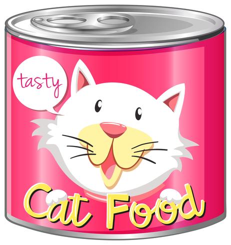 Cat food in aluminum can vector