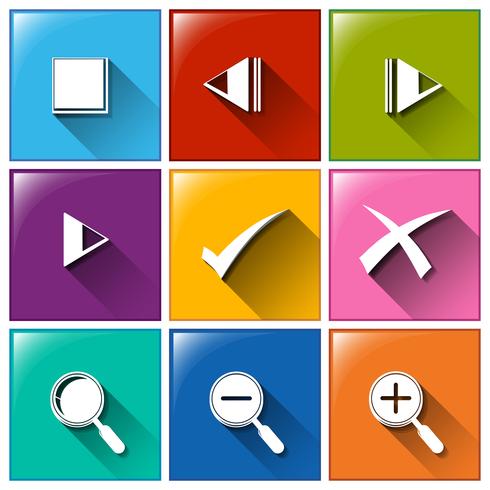 Icons with different symbols vector