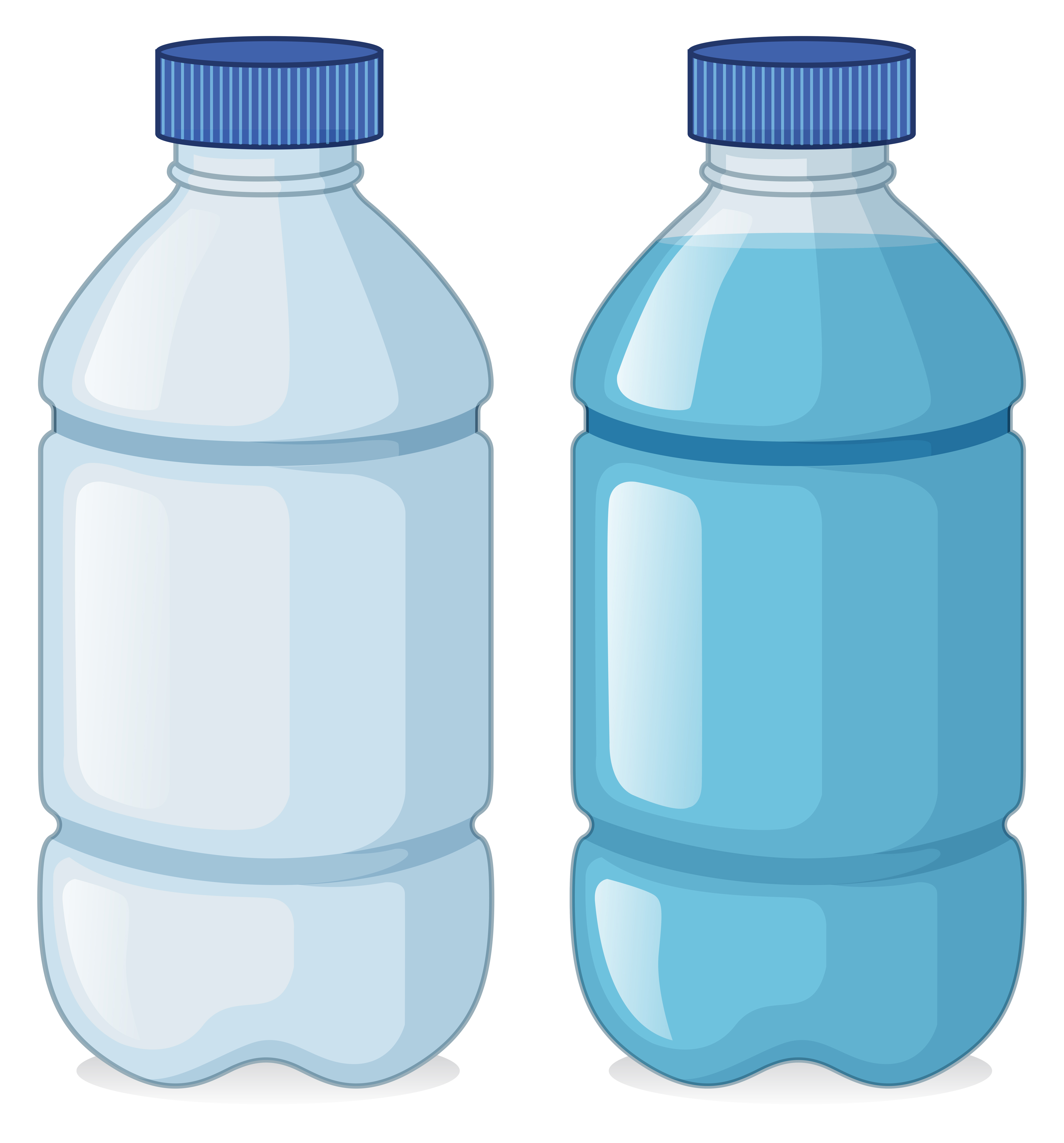 Two bottles with and without water 455835 Vector Art at Vecteezy