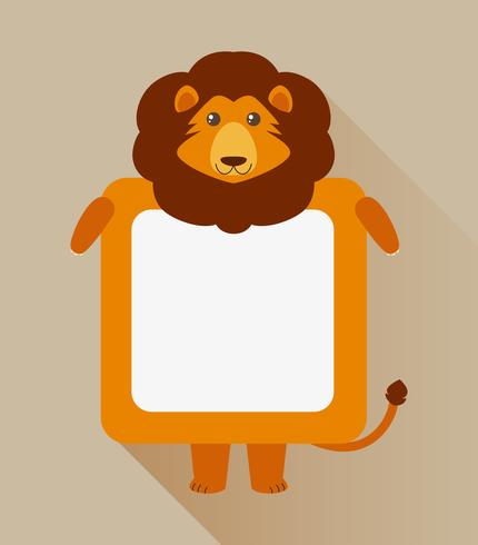 Frame design with lion character vector