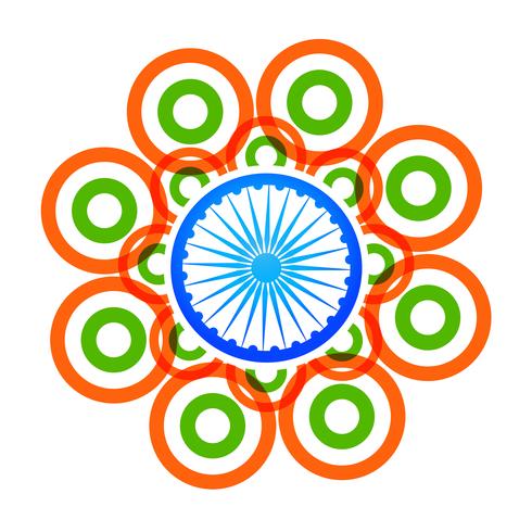 Vector creativo diseño de bandera india con círculos