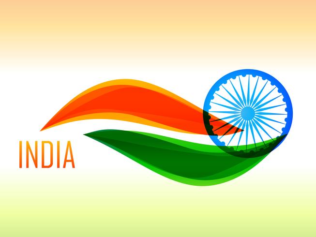 diseño de bandera india hecho en estilo de onda vector