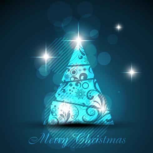 shiny christmas tree vector