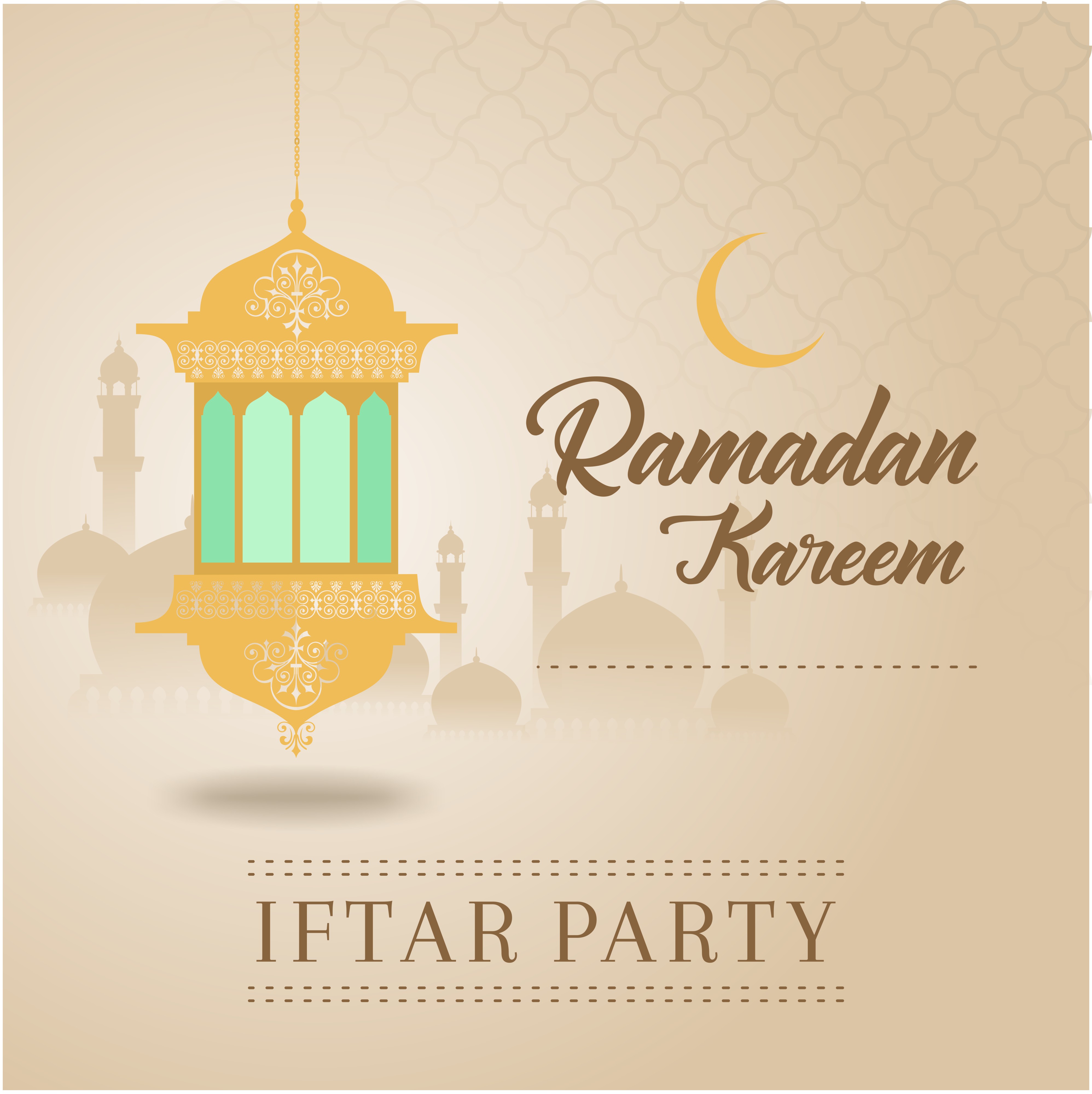 Elegant 11 Ramadan Kareem Greeting Card With Background