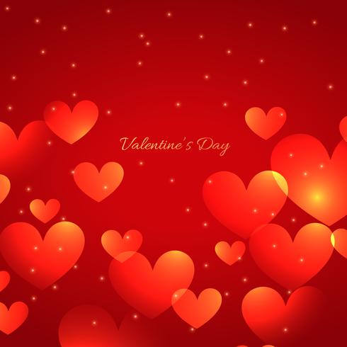 valentine day beautiful hearts background vector