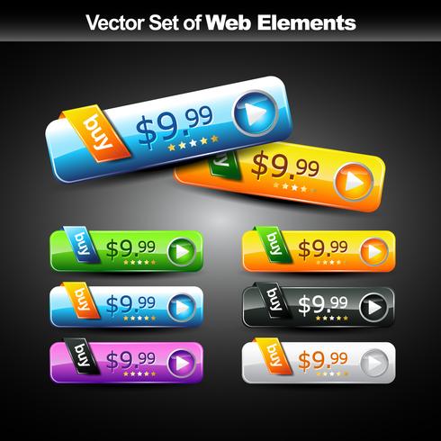 botón web brillante vector