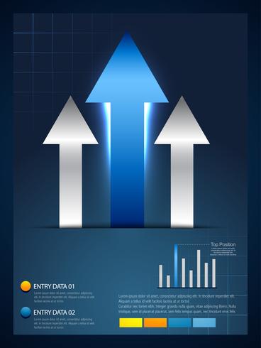 rising  arrow infographic template vector