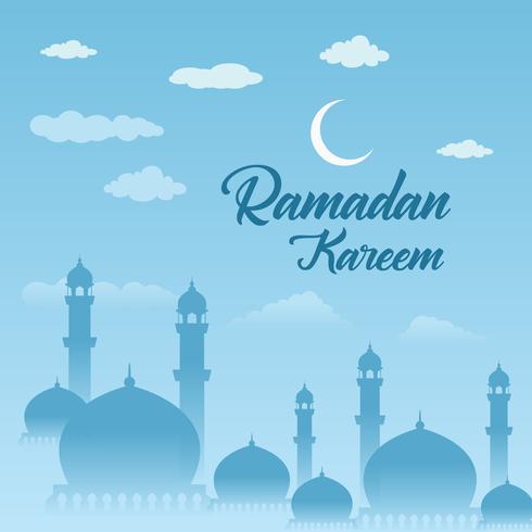 Tarjeta de felicitación de Ramadán Kareem y antecedentes islámicos con patrón árabe vector