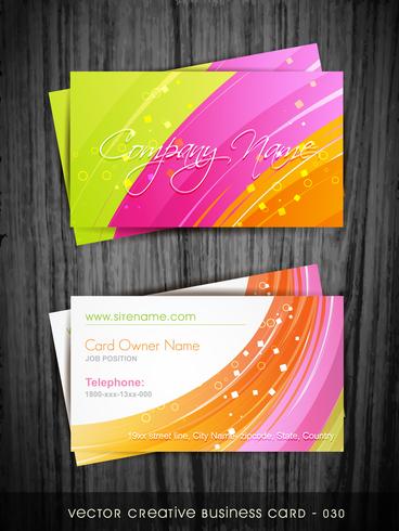 colorful business card vector