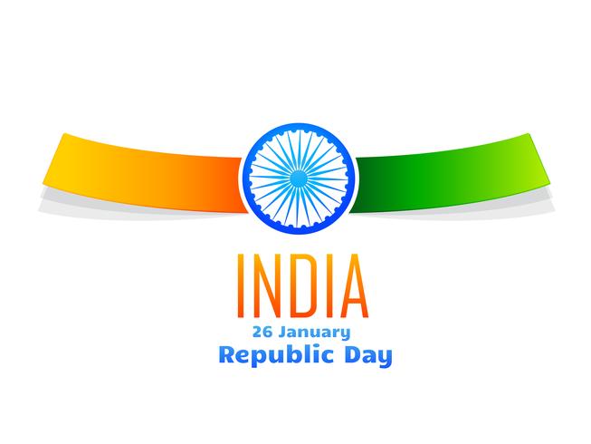 Diseño del día de la República India aislado en fondo blanco vector
