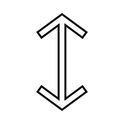 Up Down Line Black Icon vector