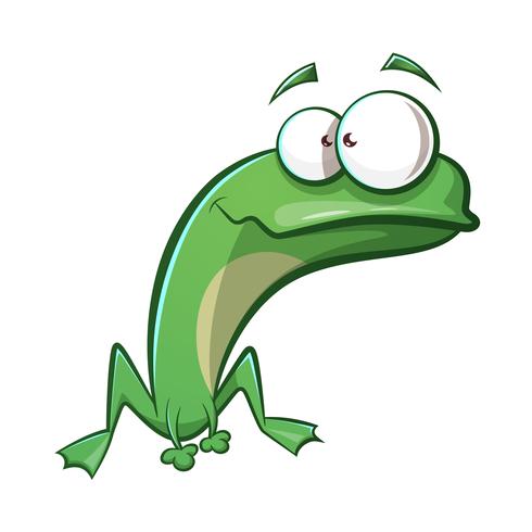 Cute, funny frog cartoon vector