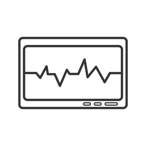 ecg line black icon vector