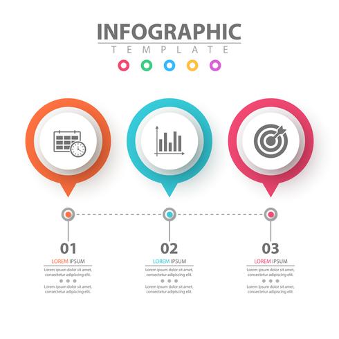 Infografía de negocios. Plantilla de origami de papel. vector