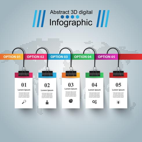 Resumen ilustración digital 3d infografía. vector