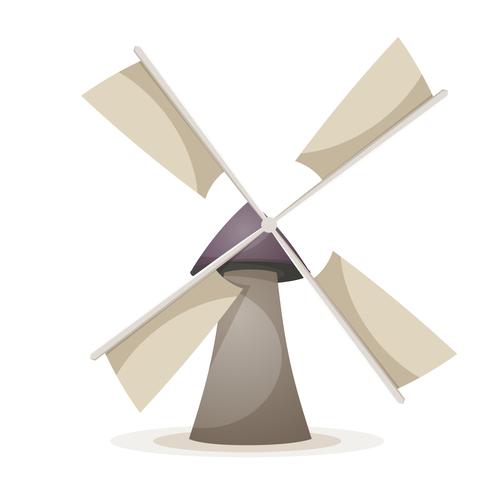 Cartoon wind mill illustration. vector