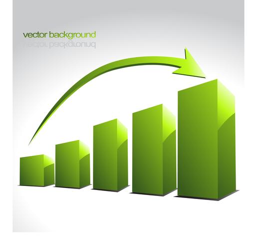 vector green graph bars