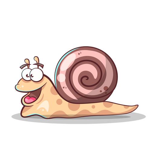 Caracol lindo aislado en el fondo blanco vector