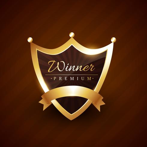 crown style badge design with winner text vector