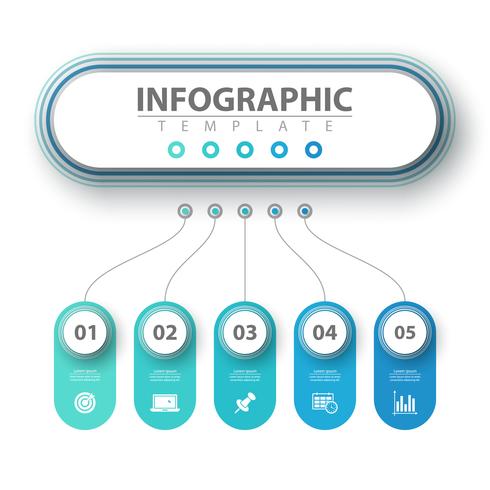 Infografía de negocios. Plantilla de origami de papel. vector