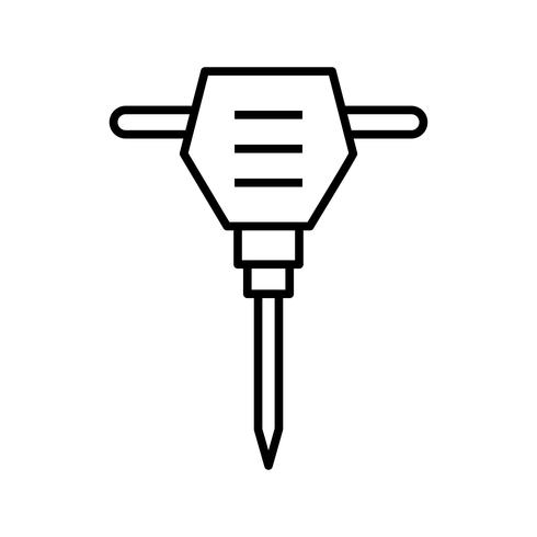Jack Hammer Line Black Icon vector