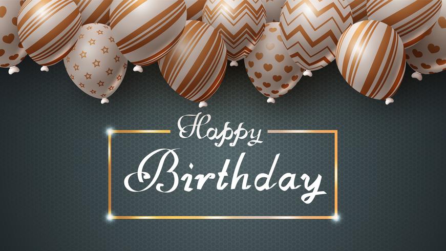 Happy birthday. Beautiful dark template. vector