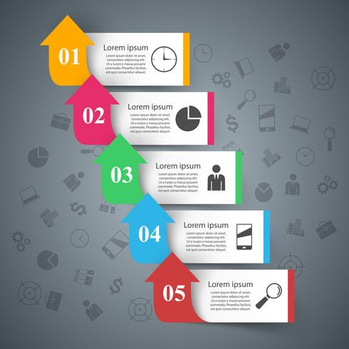 Ejemplo del vector del estilo de la papiroflexia de Infographics del negocio.