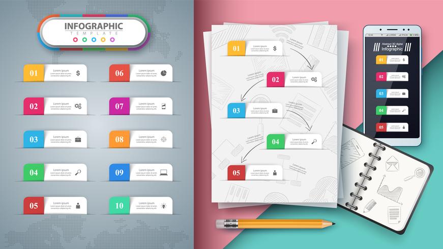 Infografía de negocios. Maqueta para tu idea. vector