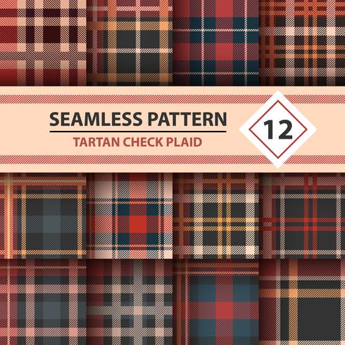 Classic tartan, Merry Christmas check plaid seamless patterns. vector