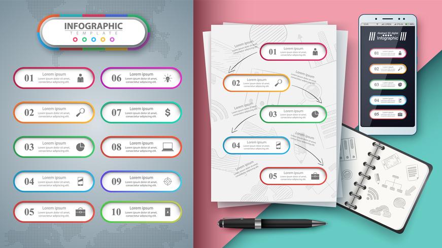 Infografía de negocios. Maqueta para tu idea. vector